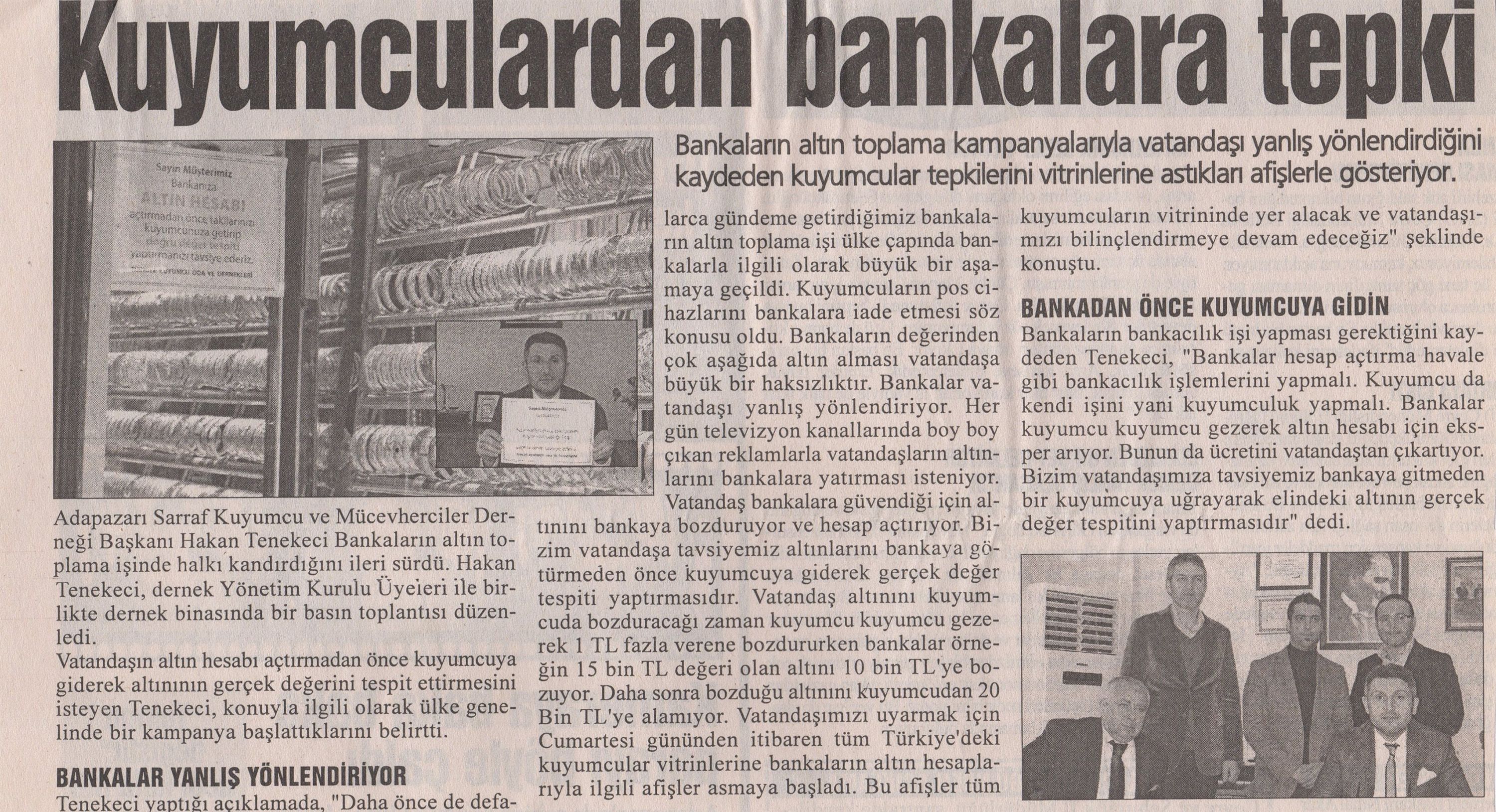 29 Ocak 2013-Haka Tekneci - Kuyumculardan Bankalara Tepki